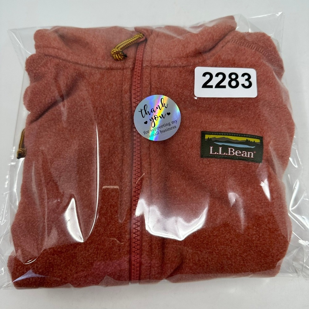 LL Bean Vest Womens XS Orange Sweater Fleece Full Zip 504675 Mock Neck Outdoor - Picture 11 of 11